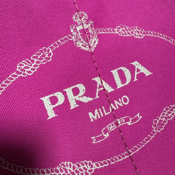 Prada Canapa Pink Extra Large Tote Bag Authentic - Picture 10 of 14